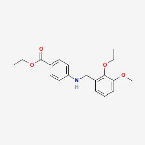 molecular formula C19H23NO4 B5700440 ethyl 4-[(2-ethoxy-3-methoxybenzyl)amino]benzoate 