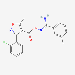 molecular formula C19H16ClN3O3 B5700486 N'-({[3-(2-chlorophenyl)-5-methyl-4-isoxazolyl]carbonyl}oxy)-3-methylbenzenecarboximidamide 