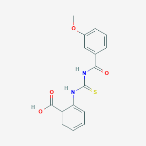 molecular formula C16H14N2O4S B5700549 2-({[(3-methoxybenzoyl)amino]carbonothioyl}amino)benzoic acid 