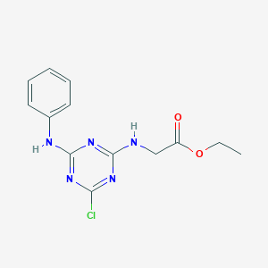 molecular formula C13H14ClN5O2 B5700578 ethyl N-(4-anilino-6-chloro-1,3,5-triazin-2-yl)glycinate 