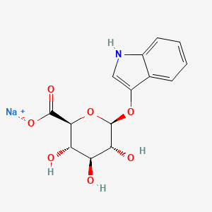 molecular formula C14H14NNaO7 B570060 3-吲哚基 B-D-葡萄糖醛酸钠盐 CAS No. 119736-51-5