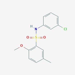 molecular formula C14H14ClNO3S B5700604 N-(3-chlorophenyl)-2-methoxy-5-methylbenzenesulfonamide 