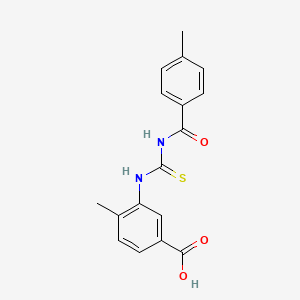 molecular formula C17H16N2O3S B5700606 4-methyl-3-({[(4-methylbenzoyl)amino]carbonothioyl}amino)benzoic acid 