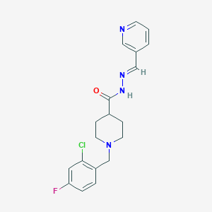 molecular formula C19H20ClFN4O B5700617 1-(2-chloro-4-fluorobenzyl)-N'-(3-pyridinylmethylene)-4-piperidinecarbohydrazide 