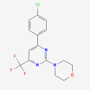 4-[4-(4-chlorophenyl)-6-(trifluoromethyl)-2-pyrimidinyl]morpholine
