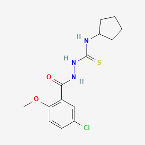 molecular formula C14H18ClN3O2S B5700669 2-(5-chloro-2-methoxybenzoyl)-N-cyclopentylhydrazinecarbothioamide 