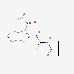2-({[(2,2-dimethylpropanoyl)amino]carbonothioyl}amino)-5,6-dihydro-4H-cyclopenta[b]thiophene-3-carboxamide