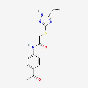 N-(4-acetylphenyl)-2-[(5-ethyl-4H-1,2,4-triazol-3-yl)thio]acetamide