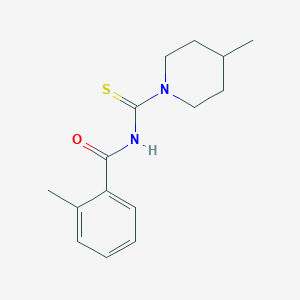 molecular formula C15H20N2OS B5700809 2-methyl-N-[(4-methyl-1-piperidinyl)carbonothioyl]benzamide 