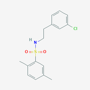molecular formula C16H18ClNO2S B5700814 N-[2-(3-chlorophenyl)ethyl]-2,5-dimethylbenzenesulfonamide 