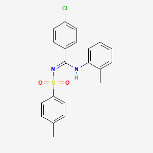 4-chloro-N-(2-methylphenyl)-N'-[(4-methylphenyl)sulfonyl]benzenecarboximidamide