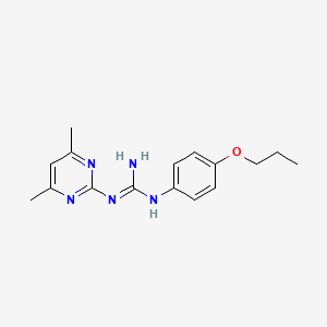 molecular formula C16H21N5O B5700955 N-(4,6-dimethyl-2-pyrimidinyl)-N'-(4-propoxyphenyl)guanidine 