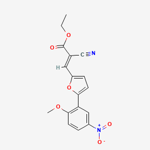 molecular formula C17H14N2O6 B5700966 ethyl 2-cyano-3-[5-(2-methoxy-5-nitrophenyl)-2-furyl]acrylate 