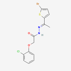 molecular formula C14H12BrClN2O2S B5700993 N'-[1-(5-bromo-2-thienyl)ethylidene]-2-(2-chlorophenoxy)acetohydrazide 