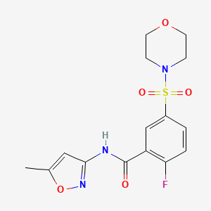molecular formula C15H16FN3O5S B5701022 2-fluoro-N-(5-methyl-3-isoxazolyl)-5-(4-morpholinylsulfonyl)benzamide 