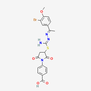 4-(3-{[{2-[1-(3-bromo-4-methoxyphenyl)ethylidene]hydrazino}(imino)methyl]thio}-2,5-dioxo-1-pyrrolidinyl)benzoic acid