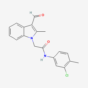N-(3-chloro-4-methylphenyl)-2-(3-formyl-2-methyl-1H-indol-1-yl)acetamide