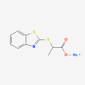 molecular formula C10H8NNaO2S2 B570112 2-(Benzothiazol-2-ylthio)propionic acid sodium salt CAS No. 112923-15-6