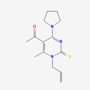 molecular formula C14H19N3OS B5701133 1-[1-allyl-6-methyl-4-(1-pyrrolidinyl)-2-thioxo-1,2-dihydro-5-pyrimidinyl]ethanone CAS No. 5947-64-8