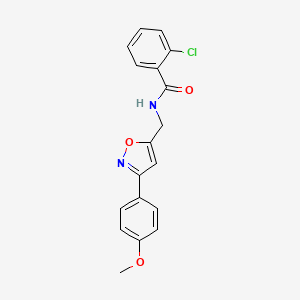 molecular formula C18H15ClN2O3 B5701160 2-chloro-N-{[3-(4-methoxyphenyl)isoxazol-5-yl]methyl}benzamide 