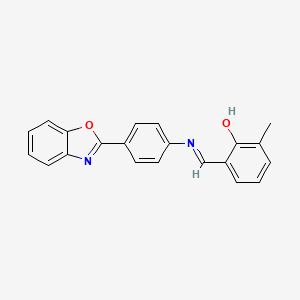 molecular formula C21H16N2O2 B5701182 2-({[4-(1,3-benzoxazol-2-yl)phenyl]imino}methyl)-6-methylphenol 