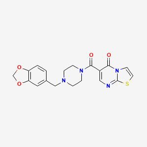 molecular formula C19H18N4O4S B5701196 6-{[4-(1,3-benzodioxol-5-ylmethyl)-1-piperazinyl]carbonyl}-5H-[1,3]thiazolo[3,2-a]pyrimidin-5-one 