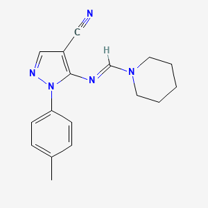 molecular formula C17H19N5 B5701213 1-(4-methylphenyl)-5-[(1-piperidinylmethylene)amino]-1H-pyrazole-4-carbonitrile 