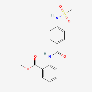 molecular formula C16H16N2O5S B5701328 methyl 2-({4-[(methylsulfonyl)amino]benzoyl}amino)benzoate 