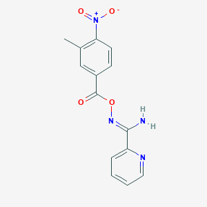 molecular formula C14H12N4O4 B5701370 N'-[(3-methyl-4-nitrobenzoyl)oxy]-2-pyridinecarboximidamide 
