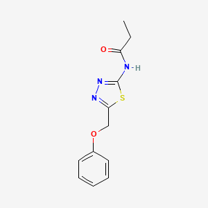 molecular formula C12H13N3O2S B5701380 N-[5-(phenoxymethyl)-1,3,4-thiadiazol-2-yl]propanamide 