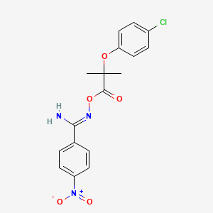 molecular formula C17H16ClN3O5 B5701414 N'-{[2-(4-chlorophenoxy)-2-methylpropanoyl]oxy}-4-nitrobenzenecarboximidamide 