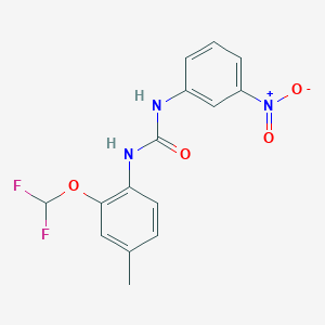 molecular formula C15H13F2N3O4 B5701432 N-[2-(difluoromethoxy)-4-methylphenyl]-N'-(3-nitrophenyl)urea 