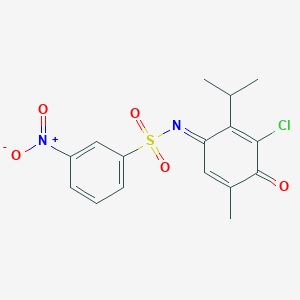 molecular formula C16H15ClN2O5S B5701433 N-(3-chloro-2-isopropyl-5-methyl-4-oxo-2,5-cyclohexadien-1-ylidene)-3-nitrobenzenesulfonamide 