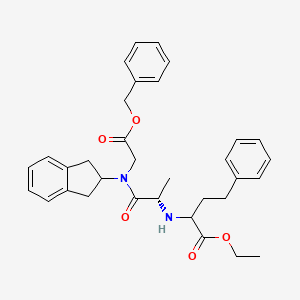 molecular formula C33H38N2O5 B570145 ethyl 2-[[(2S)-1-[2,3-dihydro-1H-inden-2-yl-(2-oxo-2-phenylmethoxyethyl)amino]-1-oxopropan-2-yl]amino]-4-phenylbutanoate CAS No. 119543-19-0