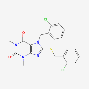 molecular formula C21H18Cl2N4O2S B5701451 7-(2-chlorobenzyl)-8-[(2-chlorobenzyl)thio]-1,3-dimethyl-3,7-dihydro-1H-purine-2,6-dione 