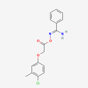 molecular formula C16H15ClN2O3 B5701455 N'-{[2-(4-chloro-3-methylphenoxy)acetyl]oxy}benzenecarboximidamide 