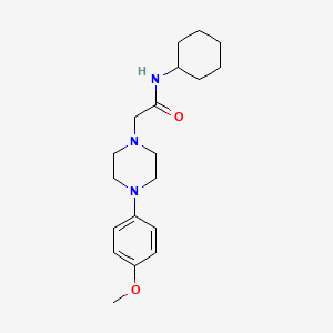 molecular formula C19H29N3O2 B5701488 N-cyclohexyl-2-[4-(4-methoxyphenyl)-1-piperazinyl]acetamide 