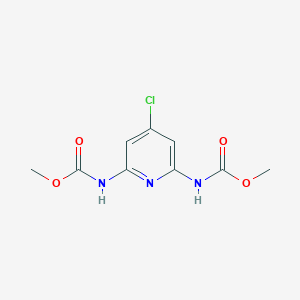 molecular formula C9H10ClN3O4 B057015 METHYL 6-METHOXYFORMAMIDO-4-CHLOROPYRIDIN-2-YLCARBAMATE CAS No. 121572-37-0