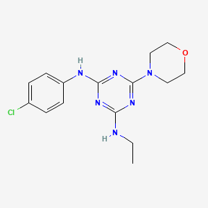 molecular formula C15H19ClN6O B5701515 N-(4-chlorophenyl)-N'-ethyl-6-(4-morpholinyl)-1,3,5-triazine-2,4-diamine 