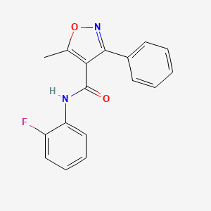 molecular formula C17H13FN2O2 B5701530 N-(2-fluorophenyl)-5-methyl-3-phenyl-4-isoxazolecarboxamide 