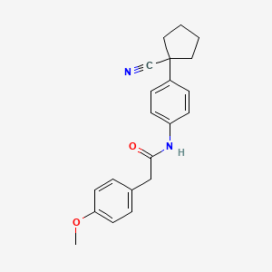 molecular formula C21H22N2O2 B5701532 N-[4-(1-cyanocyclopentyl)phenyl]-2-(4-methoxyphenyl)acetamide 