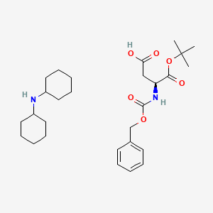 molecular formula C28H44N2O6 B570154 (3S)-3-{[(Benzyloxy)carbonyl]amino}-4-tert-butoxy-4-oxobutanoic acid Dicyclohexylamine Sa CAS No. 17335-87-4