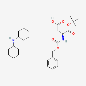 molecular formula C28H44N2O6 B570154 (3S)-3-{[(苄氧羰基)氨基]-4-叔丁氧基-4-氧代丁酸二环己胺盐 CAS No. 17335-87-4