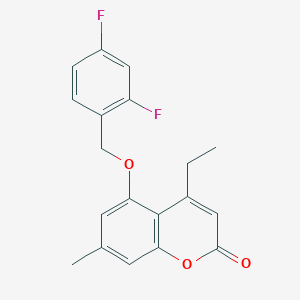 molecular formula C19H16F2O3 B5701544 5-[(2,4-difluorobenzyl)oxy]-4-ethyl-7-methyl-2H-chromen-2-one 