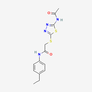 molecular formula C14H16N4O2S2 B5701548 2-{[5-(acetylamino)-1,3,4-thiadiazol-2-yl]thio}-N-(4-ethylphenyl)acetamide 