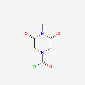 molecular formula C6H7ClN2O3 B570160 4-Methyl-3,5-dioxopiperazine-1-carbonyl chloride CAS No. 112489-86-8