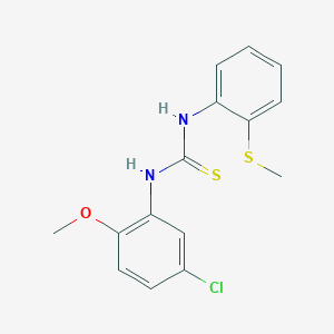 molecular formula C15H15ClN2OS2 B5701632 N-(5-chloro-2-methoxyphenyl)-N'-[2-(methylthio)phenyl]thiourea 