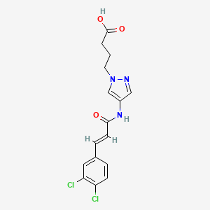 molecular formula C16H15Cl2N3O3 B5701643 4-(4-{[3-(3,4-dichlorophenyl)acryloyl]amino}-1H-pyrazol-1-yl)butanoic acid 
