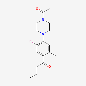 molecular formula C17H23FN2O2 B5701651 1-[4-(4-acetyl-1-piperazinyl)-5-fluoro-2-methylphenyl]-1-butanone 