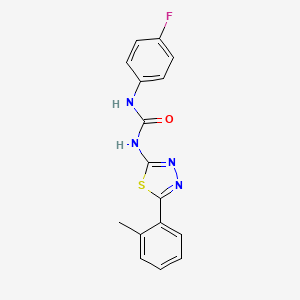molecular formula C16H13FN4OS B5701653 N-(4-fluorophenyl)-N'-[5-(2-methylphenyl)-1,3,4-thiadiazol-2-yl]urea 